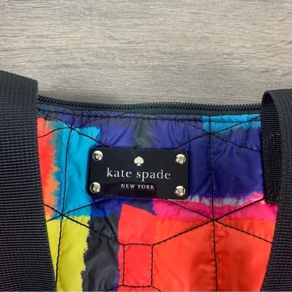 Kate Spade Bon Shopper Signature Spade Quilted Multi Color Tote Bag - Picture 7 of 10